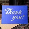 Thank you! script letterpress greeting card