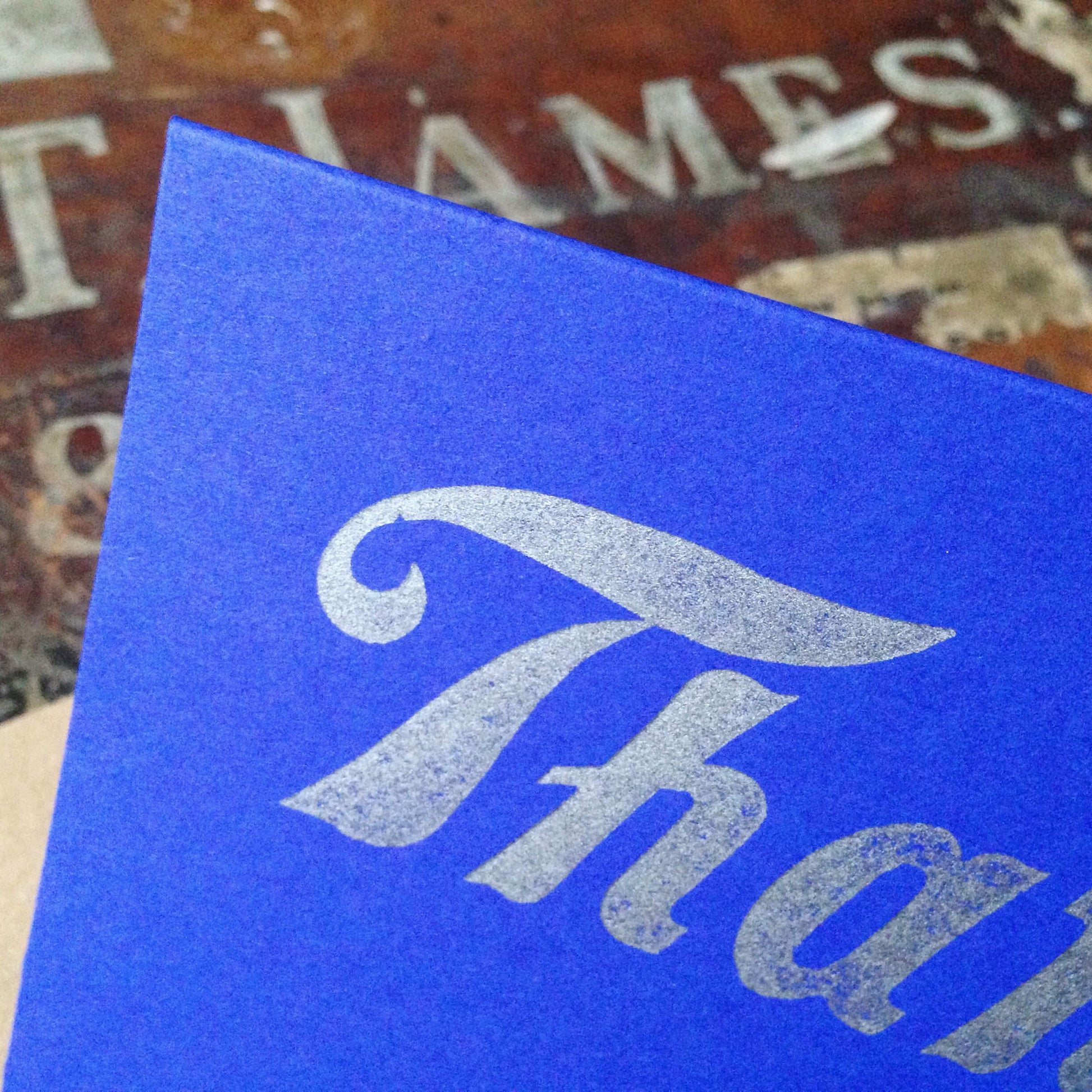 Thank you! script letterpress greeting card