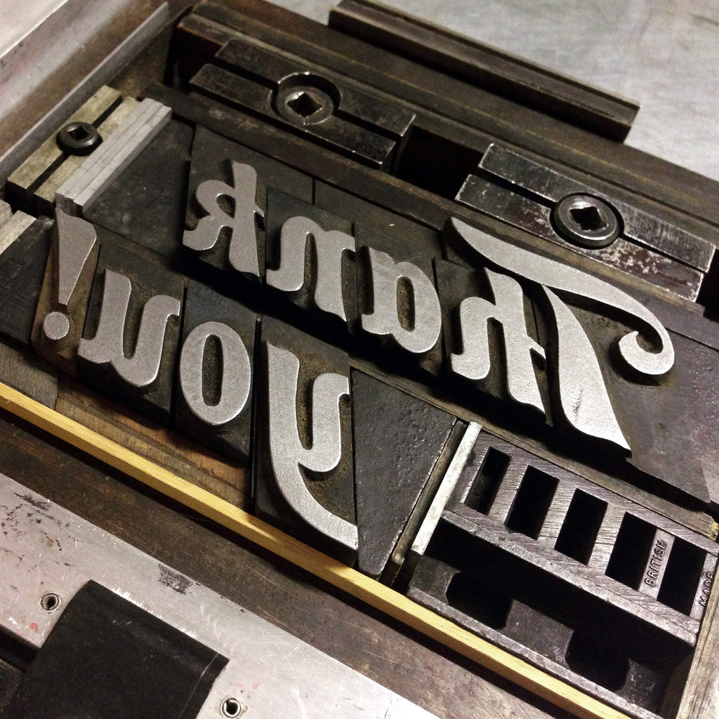 Thank you! script letterpress greeting card