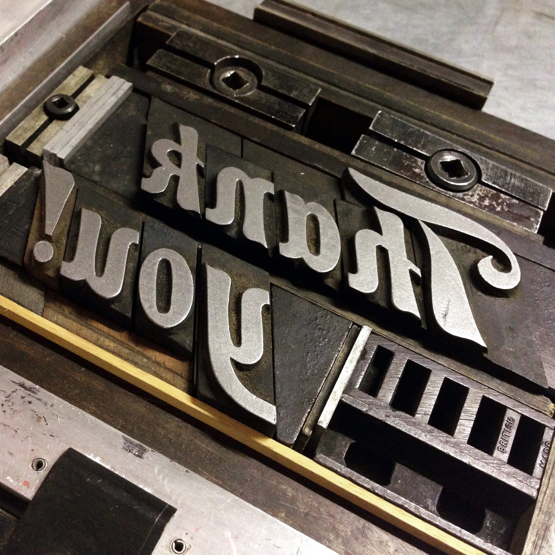 Thank you! script letterpress greeting card
