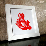 Ampersand linocut print