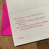 Set of 6 assorted letterpress poetry greetings cards