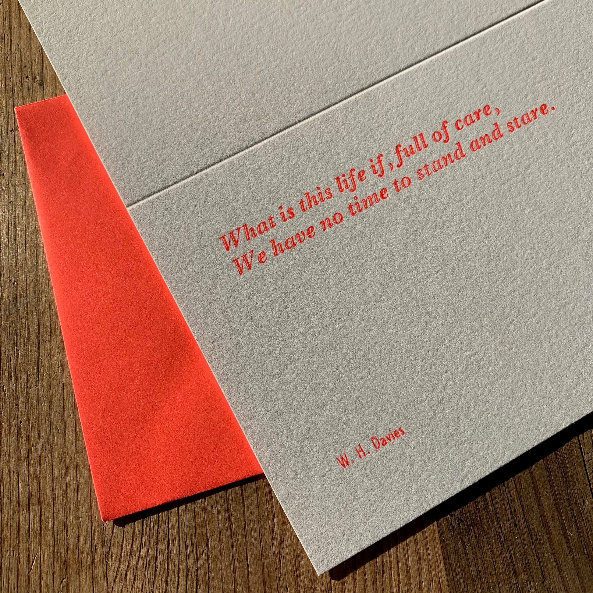 Set of 6 assorted letterpress poetry greeting cards