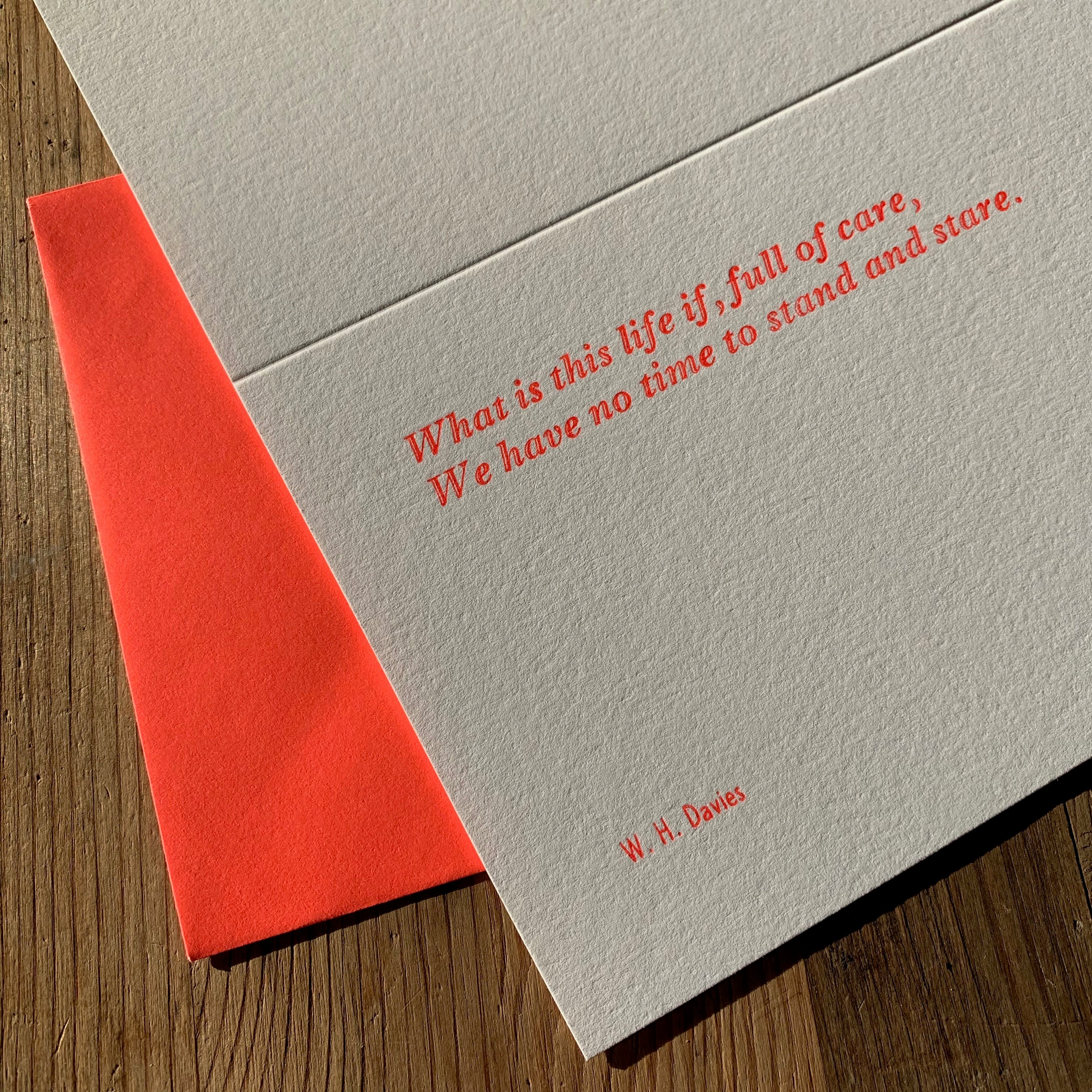 Set of 6 assorted letterpress poetry greeting cards